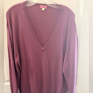 J. Crew Women's V-Neck  cashmere Sweater - raspberry
